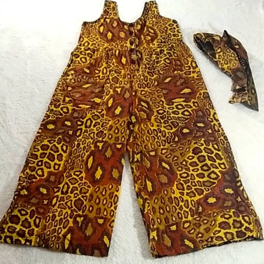 ANIMAL PRINT JUMPER W/Head Wrap NWOT